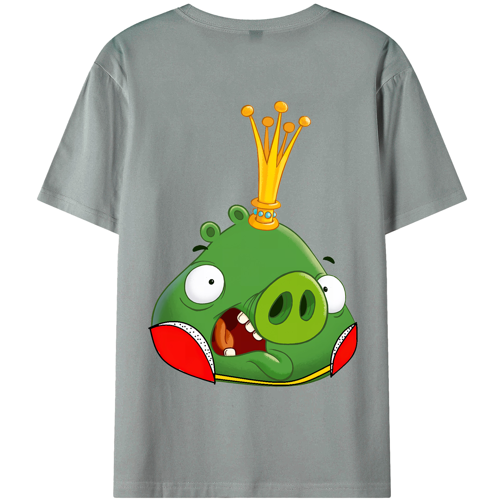 （画像用） Angry Birds アングリーバード 綿100％ メンズ半袖Tシャツ（バックプリント） 通気性